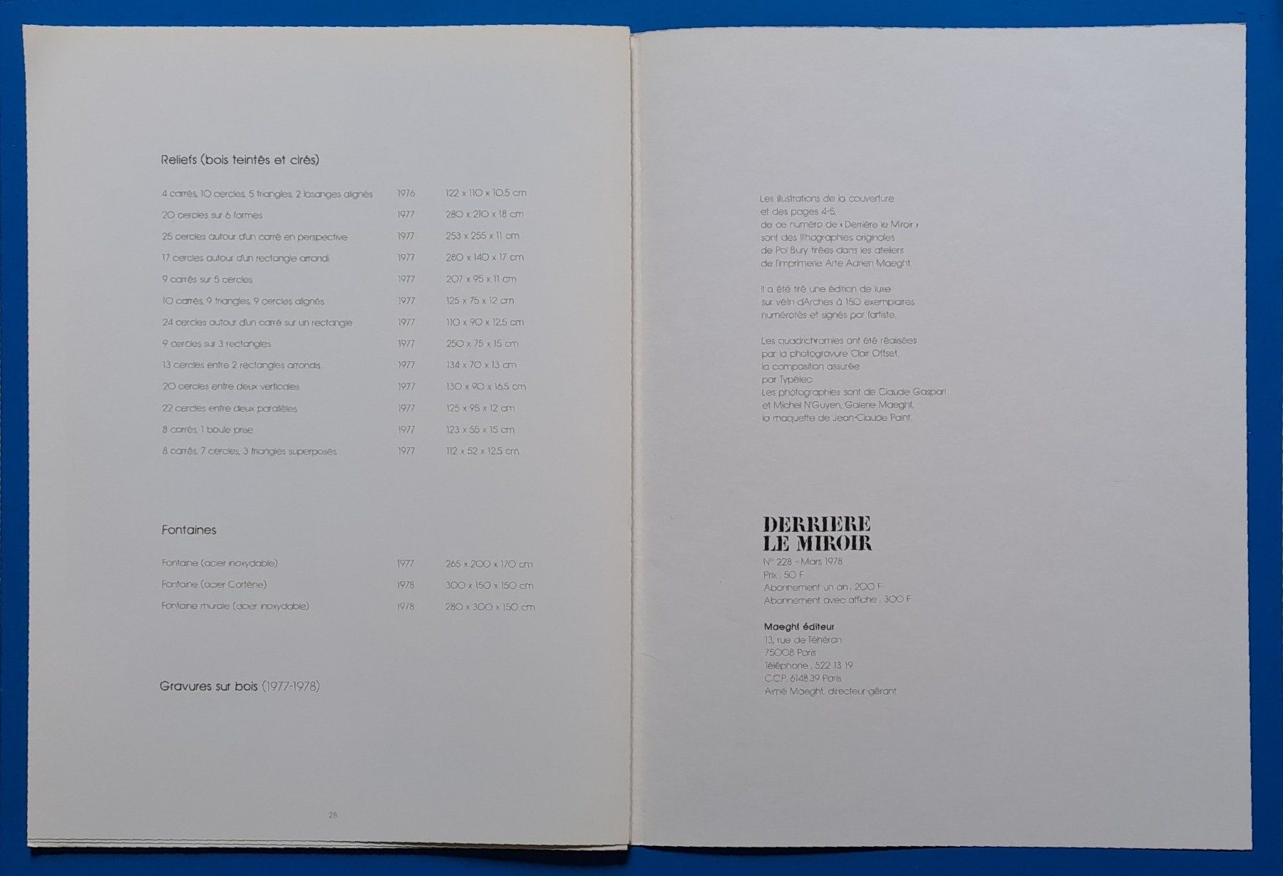 Libri: Pol Bury. Originale EA 1978. 2 Or. Farblithos. DLM No.228 – Usato da Zürich venduto da archiphil 9