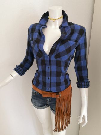 🤩MANGO KARO BLUSE BLAU-SCHWARZ NEU & D&G P.