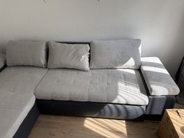 Wohnlandschaft Sofa Ecksofa mit Bettfunktion und Stauraum