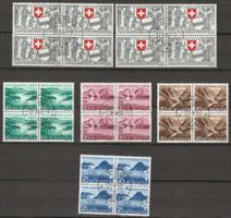 PP 1952, Satz im Vierer, mit Orts-ET entwertet, auch ZG u GL