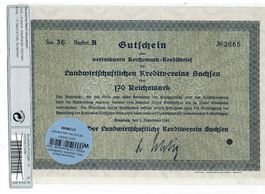 Gutschein 170 Reichsmark 1932 VZ++Serie 36-B Nr.2671