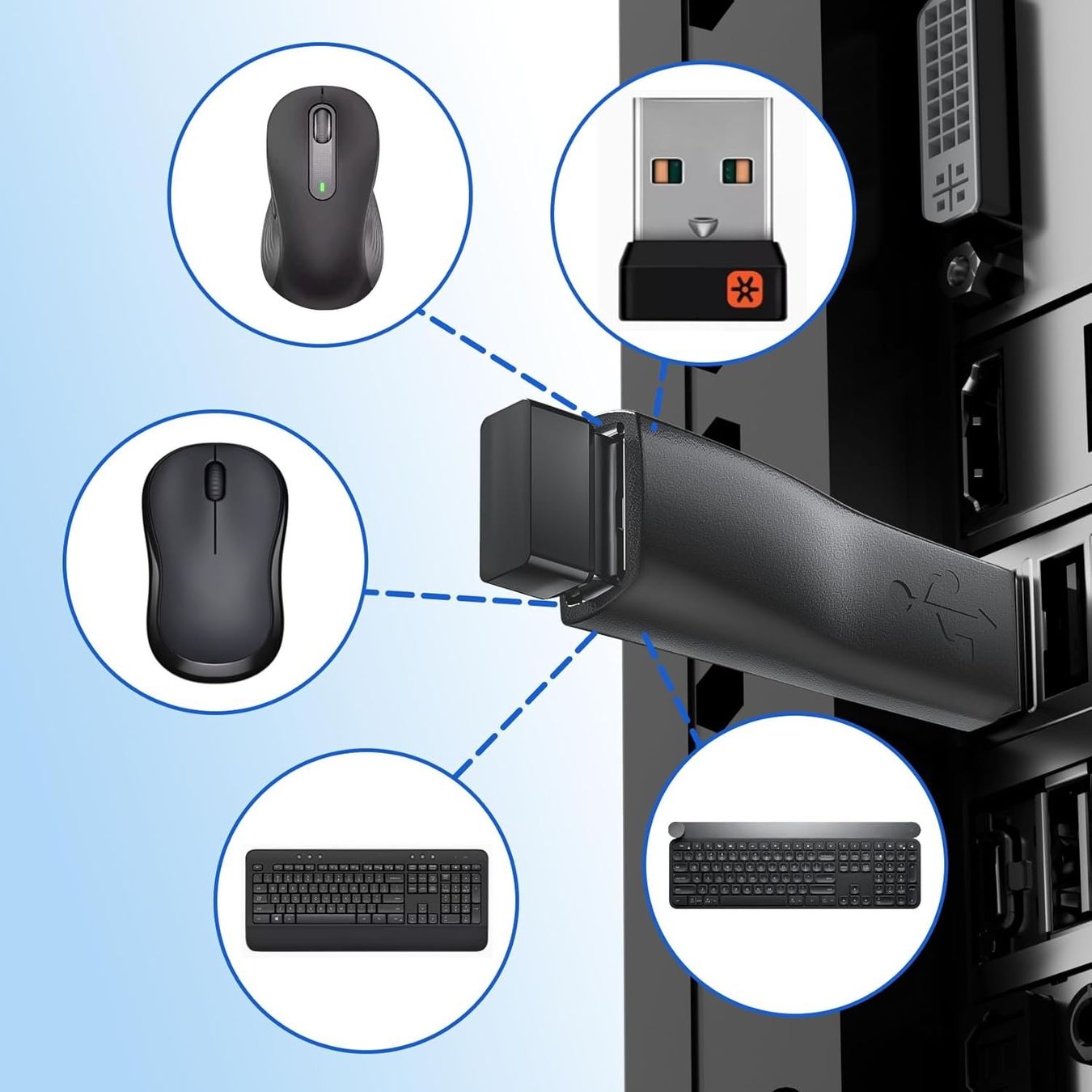 Logitech Laufwerke & Adapter: USB-Dongle-Extender für Logitech Unifying-Empfänger, NEU – Neu (gemäss Beschreibung) aus Unterengstringen von Tnovus 5