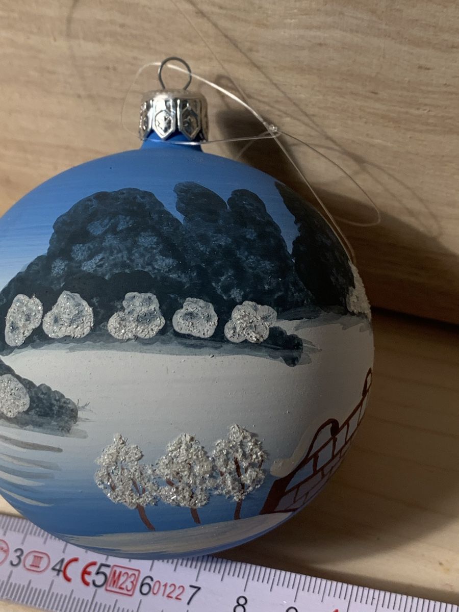 Tutte le decorazioni: Handbemalte Weihnachtskugel Winterlandschaft 10cm – Nuovo e nell'imballaggio originale da Erlenbach ZH venduto da Ritschly 3