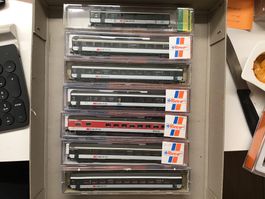 Roco 7 Zugwaggons, SBB CFF FFS, Spur N MIT KURZKUPPLUNGEN