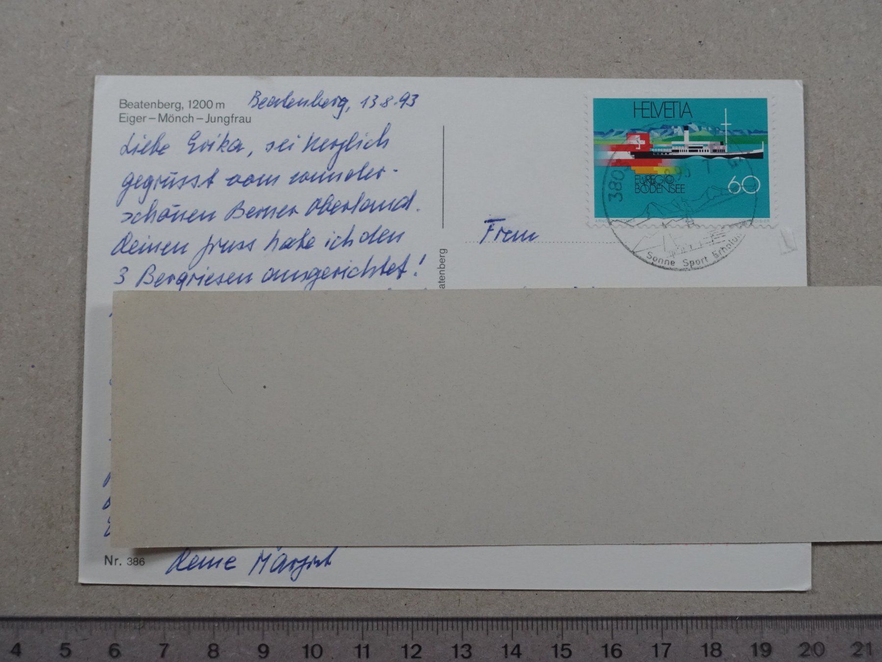 Ansichtskarten: Beatenberg, 1993 – Gebraucht aus Lenzburg von fh1 1