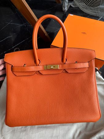 Hermes Birkin 35 Orange Togo Ghw M