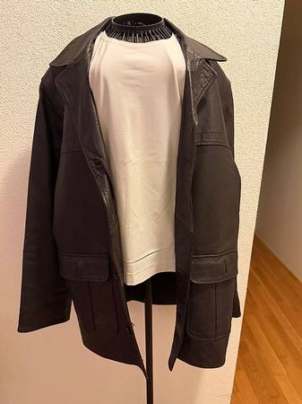 Dunkelbraune Lederjacke von Jack Jones in Gr. M - TOPZUSTAND