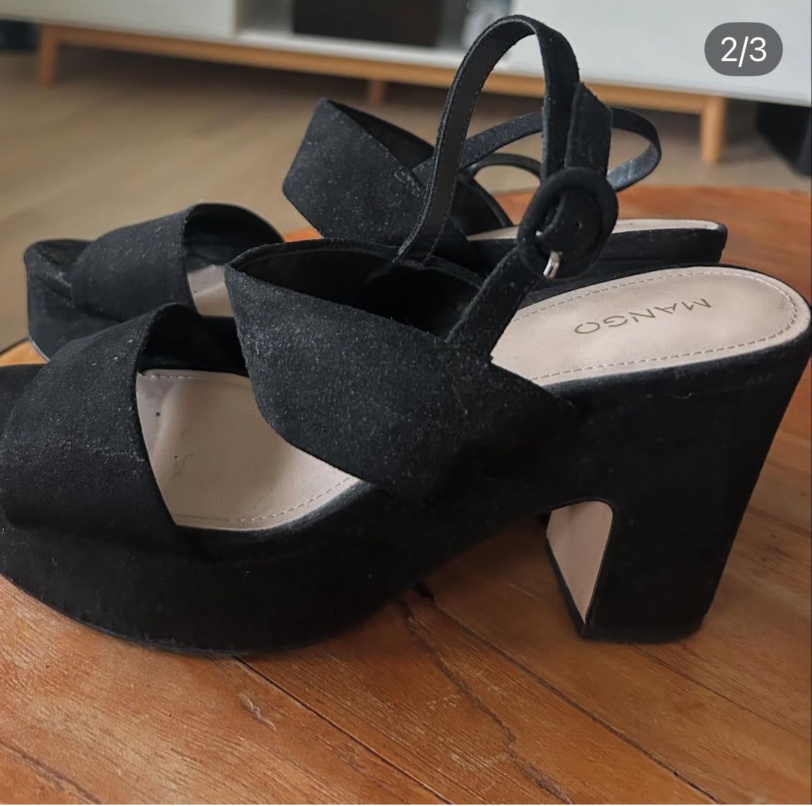 Mango Scarpe da donna: Mango Sandalen, schwarz, Wildleder-leder gr 38 – Nuovo (secondo la descrizione) da Schaffhausen venduto da Casadenobile 1