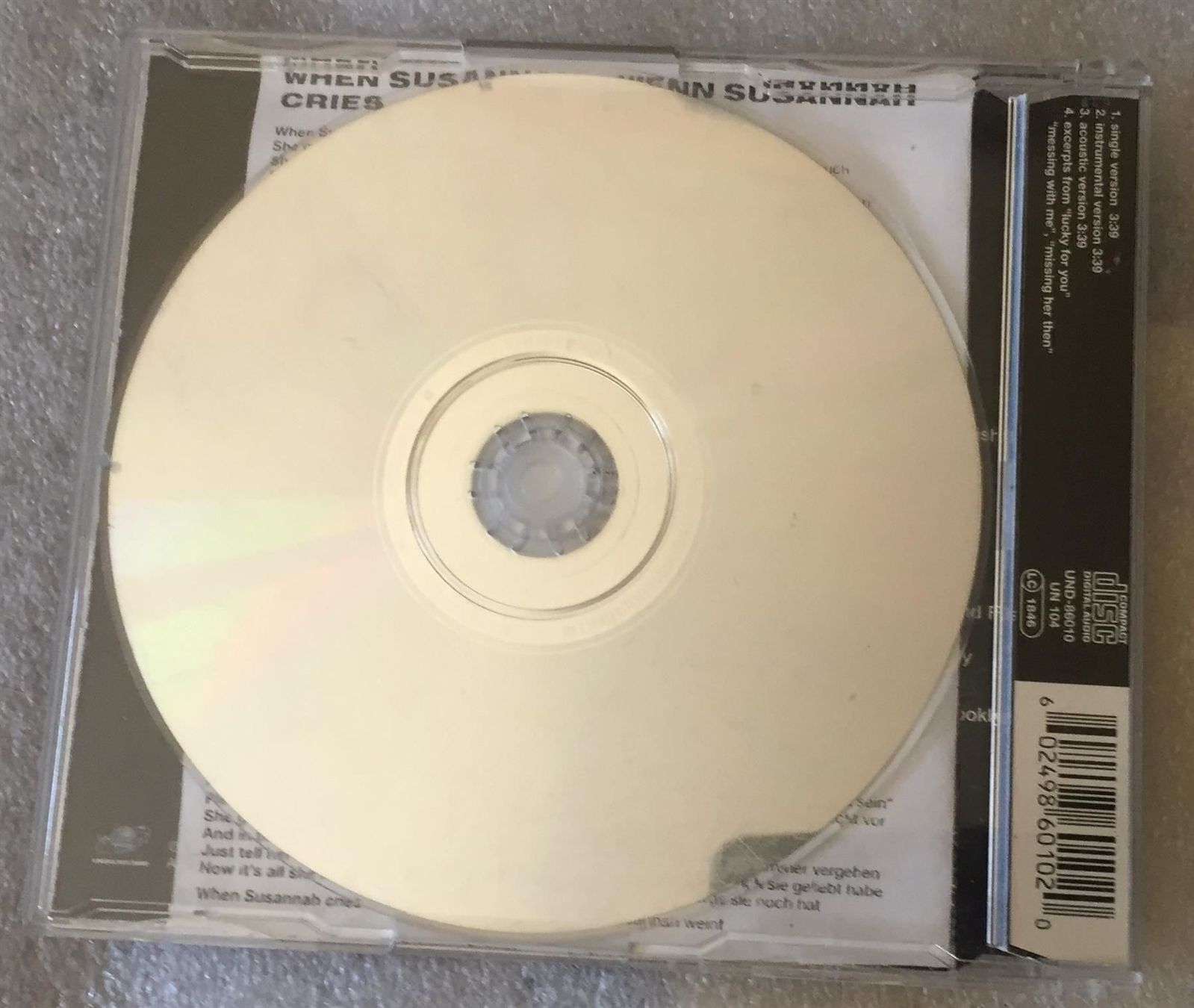 CD: Espen Lind  - When Susannah Cries - CD Maxi single – Usato da Genève venduto da Cockattoo 1