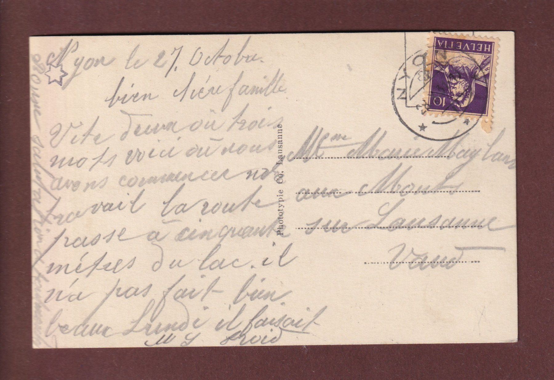 Cartoline postali: NYON depuis le lac - 1931 – Usato da Pully venduto da nicecards 1