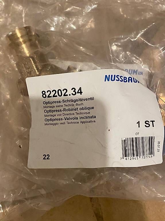 Robinetterie: Nussbaum Optipress Schrägsitzventile / Neu, OVP – D'occasion à Zeiningen par rot_2xls 2
