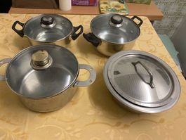 Kochtopf Set, mit Glasdeckel gebraucht 4 Stück
