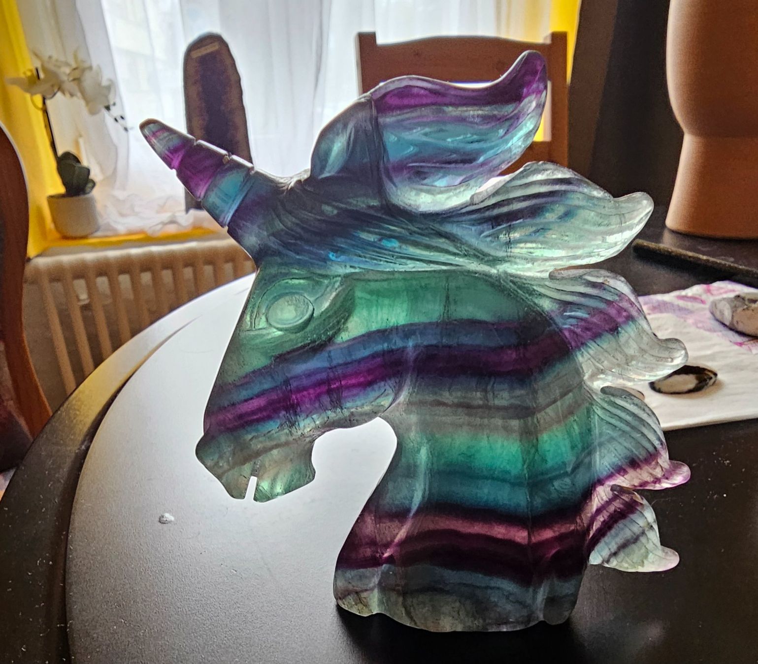 Mineralien & Heilsteine: Fluorit Einhorn – Gebraucht aus Speicher von Tamara116