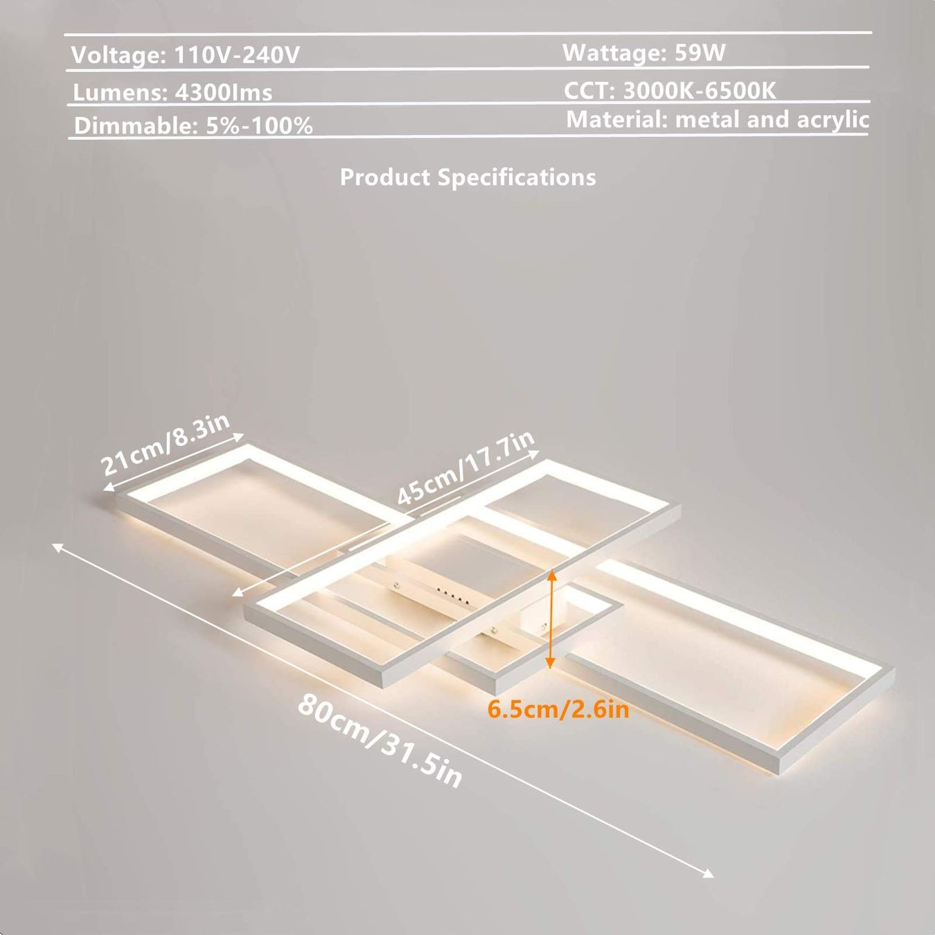 Kronleuchter & Deckenlampen: Deckenleuchte Deckenlampe Wandlampe dimmbar Fernbedienung – Neu und originalverpackt aus Herisau von Serenco 2
