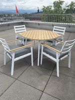 Gartenmöbel Set 4-Sitzer CAVOLI inkl. Kissen Metall Grau