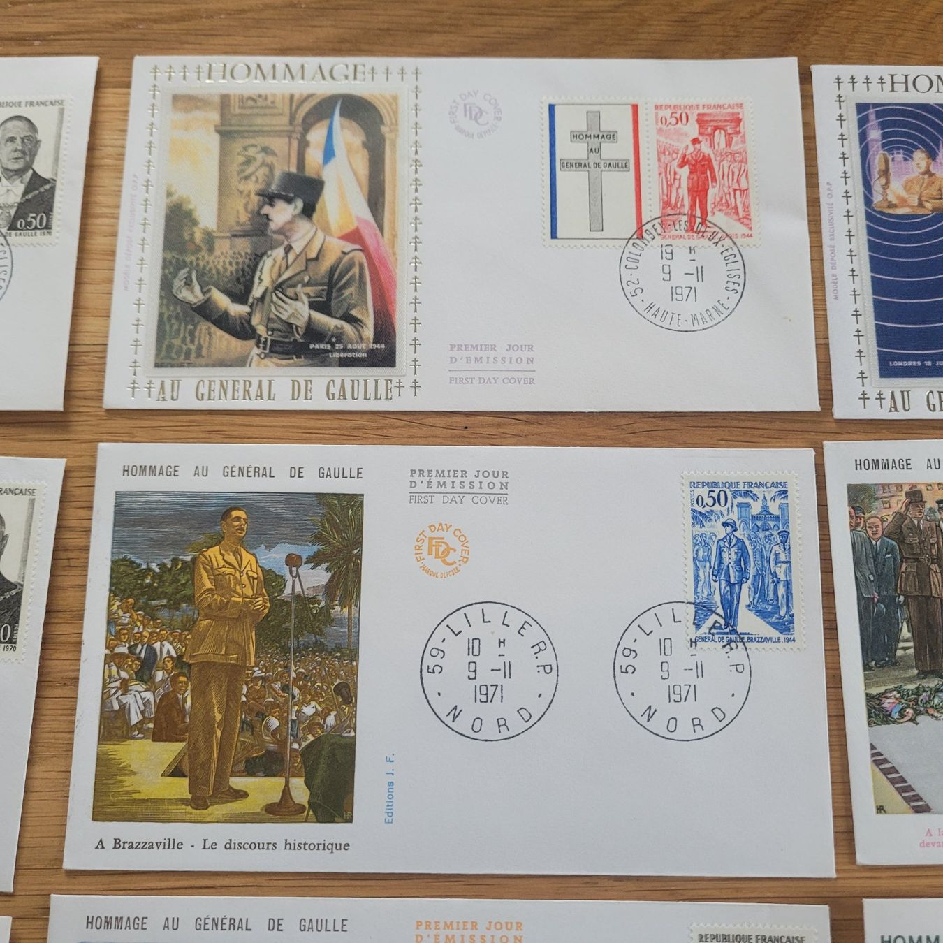 Tutti i francobolli: Lot FDC Général De Gaulle – Usato da Biel/Bienne venduto da Destockweb 2