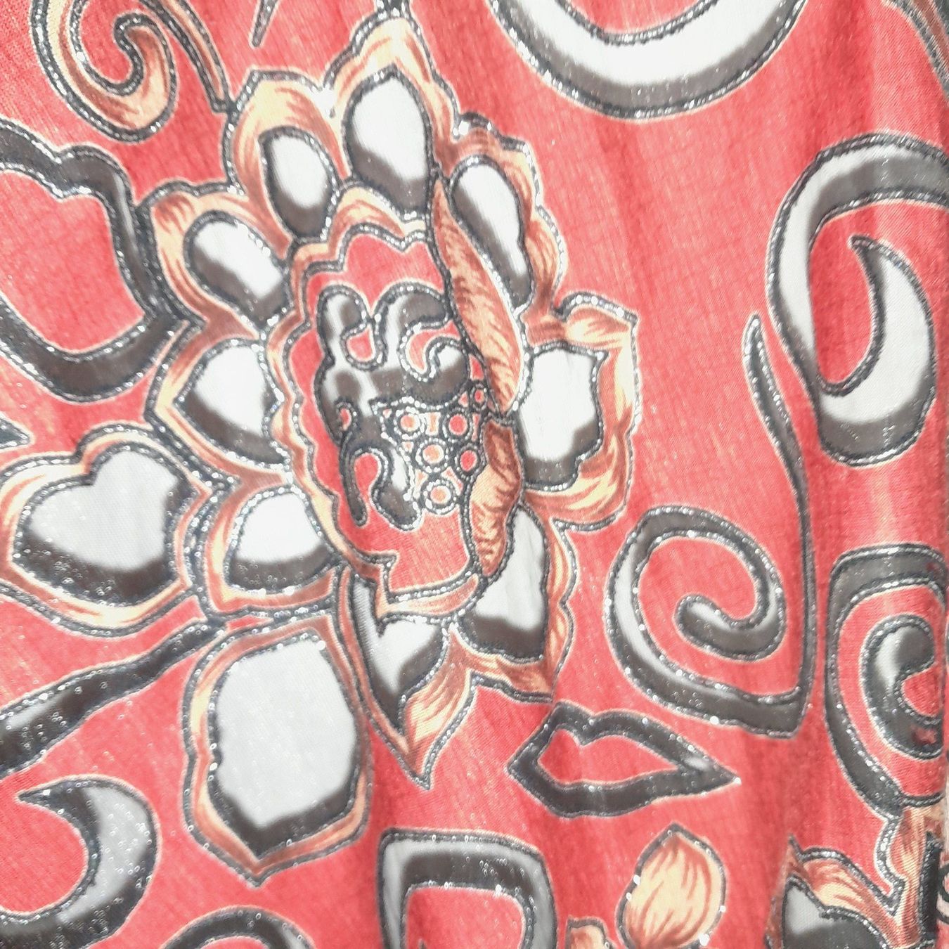 Foulard & Sciarpe: Schicker Damen Schal mit Glitzer rot schwarz beige Muster... – Nuovo (secondo la descrizione) da Horgen venduto da Amanda30 2