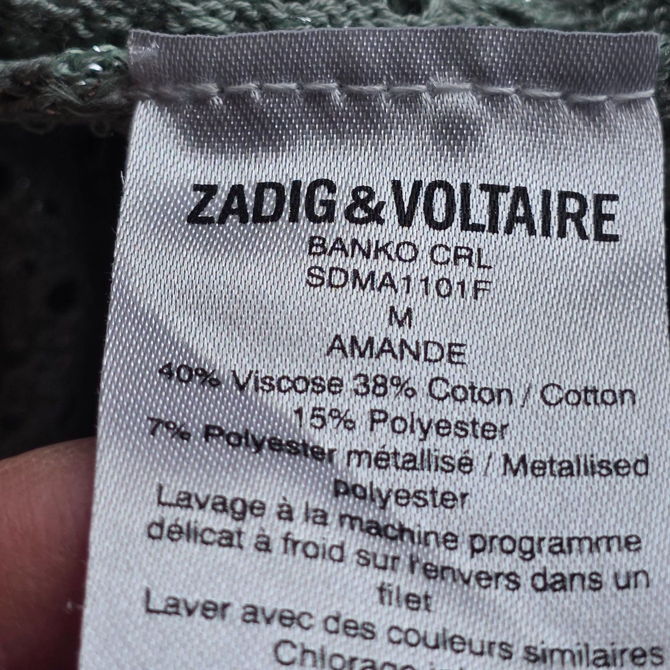Maglioni & Felpe: 🐸 ZADIG & VOLTAIRE PULLOVER SILBER & MINT M LOCHSTRICK – Nuovo (secondo la descrizione) da Môtier (Vully) venduto da Frogs 9
