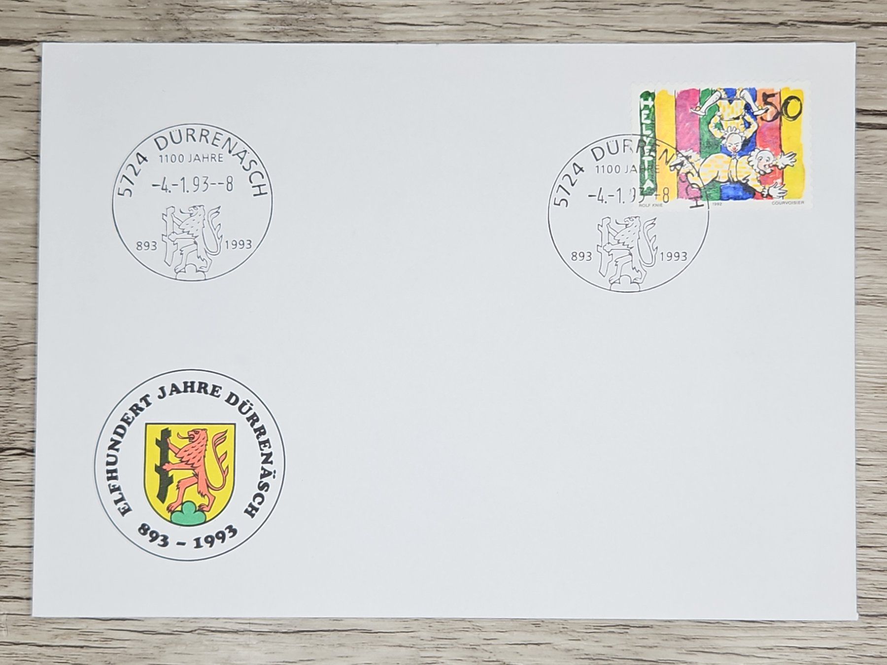 Tutti i francobolli: CL02 Enveloppe + Timbre Suisse 1993 – Usato da Cousset venduto da Patrick_Collections
