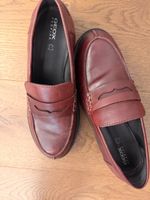 Geox Damen Mokassin Slipper, Bordeaux Leder