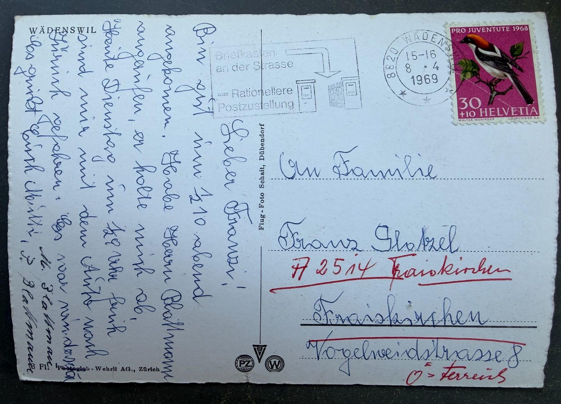 Cartoline postali: WÄDENSWIL -  - Ansichtskarte – Usato da Tegerfelden venduto da siebenmacky 1