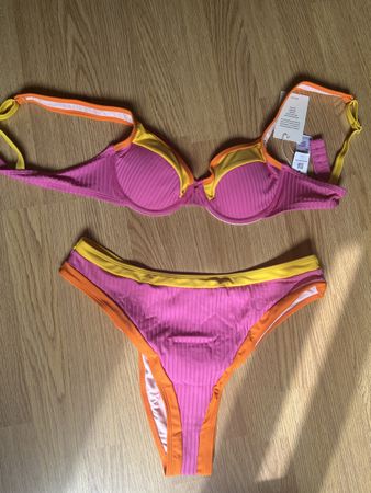 Cupshe Bikini Pink Orange Size, Top M, unten XL