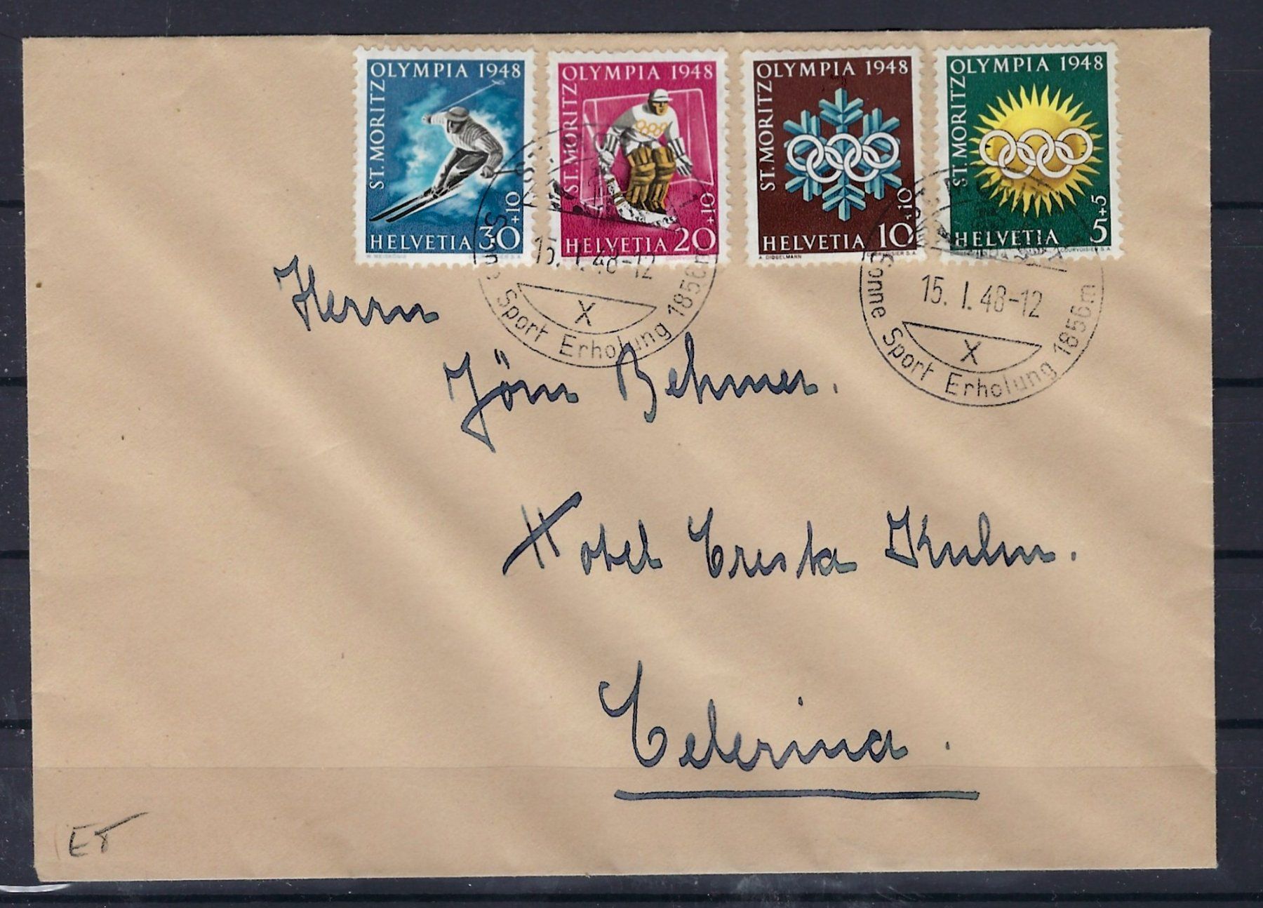 Tous les timbres: 1948 Olympia St, Moritz ET. Brief    16043 – D'occasion à Lunden par Animus999