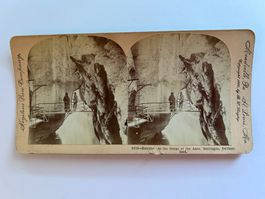 Stereo-Karte ca.1900 Aareschlucht Meiringen