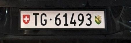 Insegne: TG Kontrollschild – Nuovo (secondo la descrizione) da Balterswil venduto da les_bn52