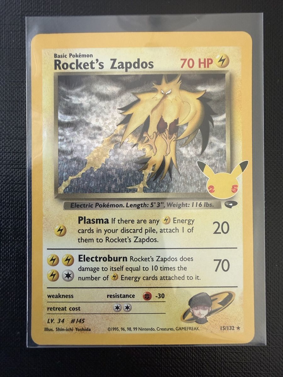 Pokémon Carte collezionabili: Rocket's Zapdos #15 Celebration EN – Nuovo (secondo la descrizione) da Savigny venduto da Matgab94