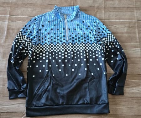 Sportliches Half-Zip Longshirt - XXL - Pixel Print ♂️