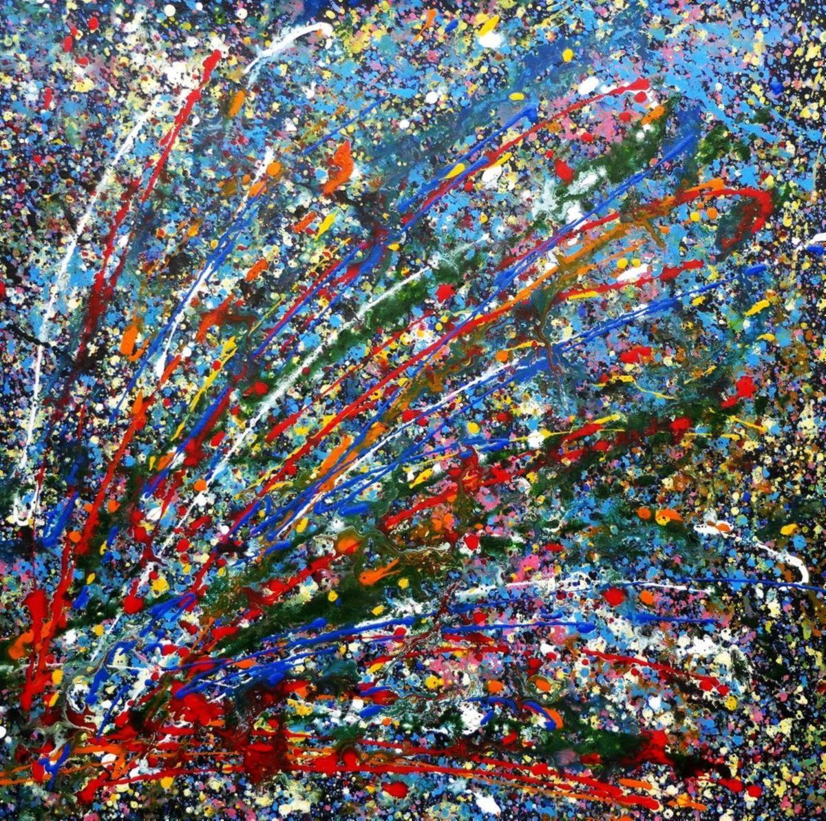Reproductions et créations: Homage of Pollock - Blaue Lagune – Neuf (Voir description) à Larnaca par KunstDepot24