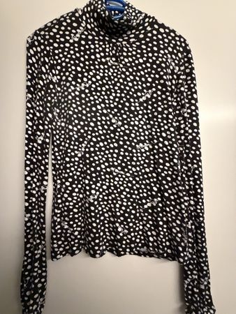Armani Rollkragenpullover schwarz weiss gepunktet Gr. S
