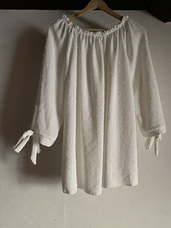 Blouse blanche à manches à nouer 46