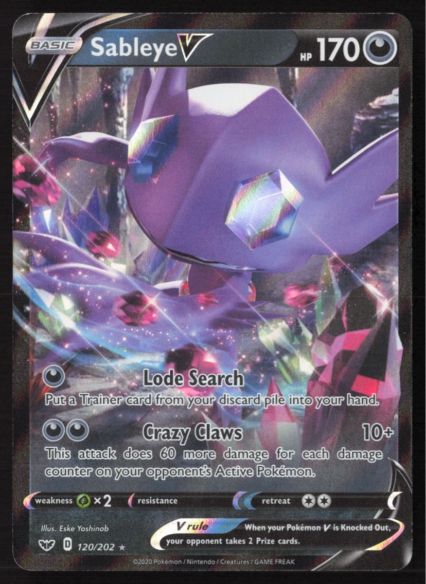 Pokémon Carte collezionabili: POKÉMON / Sableye V / Sword & Shield 🇺🇸 – Usato da Herzogenbuchsee venduto da TCG-High-Quality