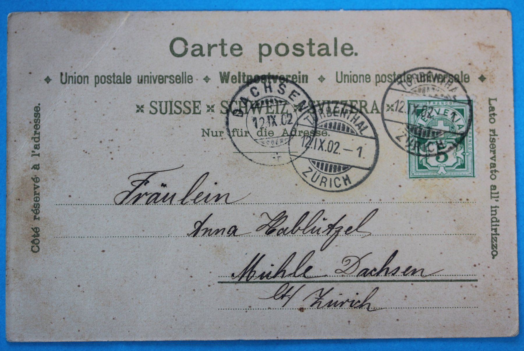 Cartoline postali: HUTZIKON - TURBENTHAL LITHO AK – Usato da Lotzwil venduto da pirolh 1