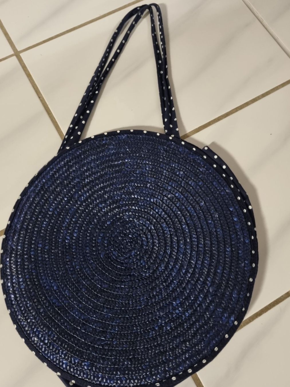 Boohoo Borse da donna: Tasche Handarbeit , dunkelblau rund – Nuovo (secondo la descrizione) da Geroldswil venduto da Agapanthus22 1