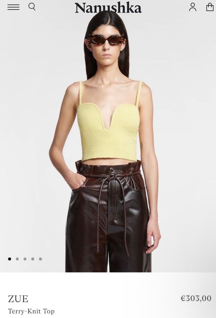 Nanushka Top: Nanushka Cropped Top Bouclé gelb – Nuovo e nell'imballaggio originale da Zürich venduto da julia_vina 3