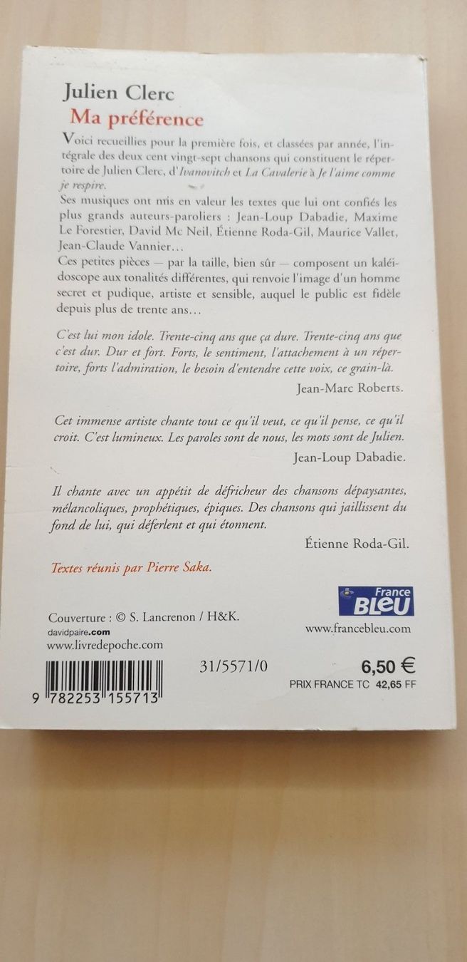 Libri: Julien Clerc – Nuovo (secondo la descrizione) da Delémont venduto da 4train4 1