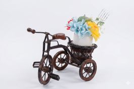 DEKO Dreiradfahrrad mit Korb für kleinen Blumentopf