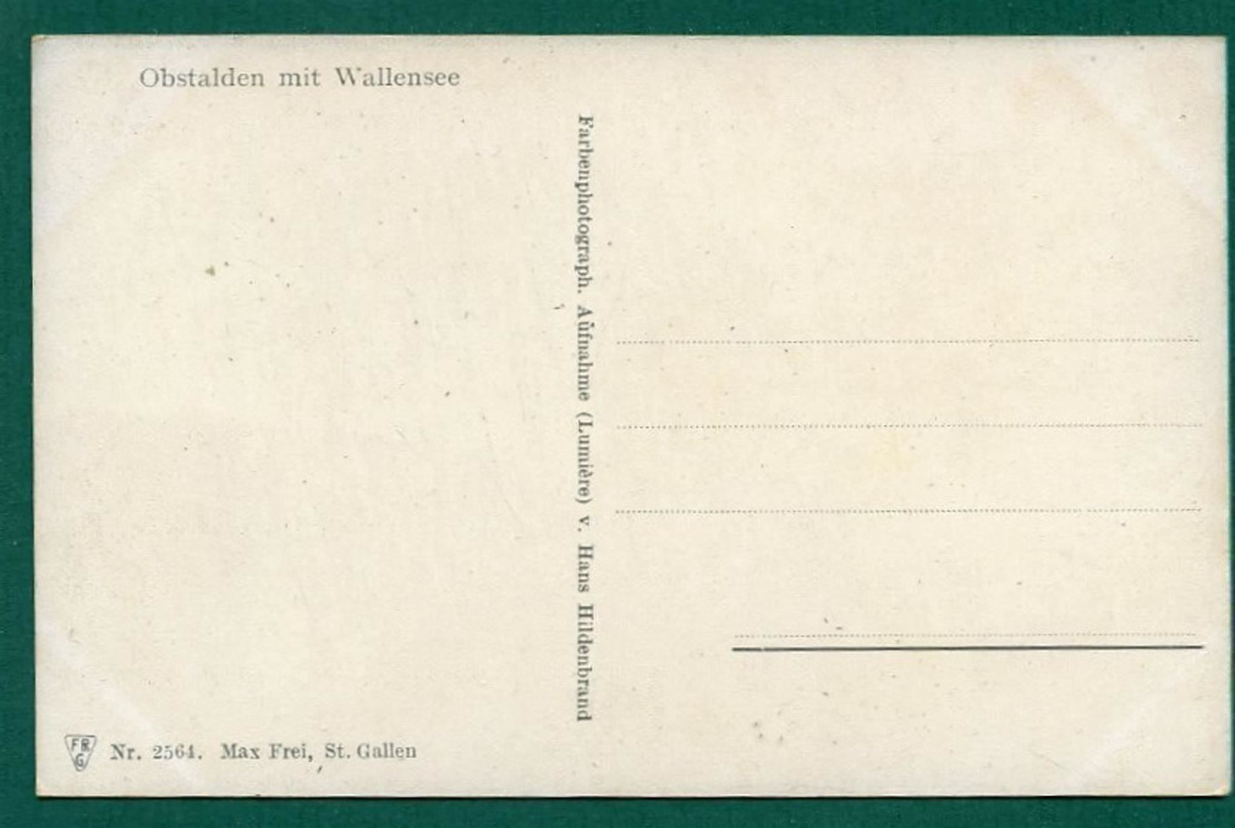 Cartoline postali: Obstalden mit Walensee, um 1920, ungelaufen – Usato da Sargans venduto da Hausi1951 1