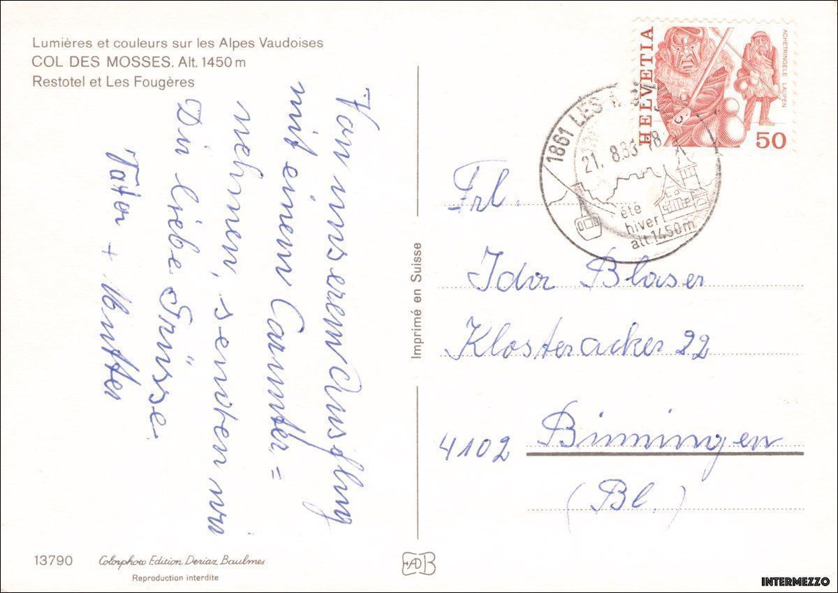 Ansichtskarten: Col des Mosses VD VW Käfer Oldtimer 1983 – Gebraucht aus Basel von intermezzo12 1