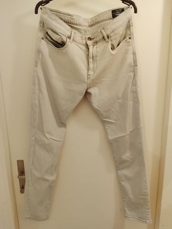 DIESEL D-Strut Herren Slim Jeans Hellgrau Hose 34/32 NEU