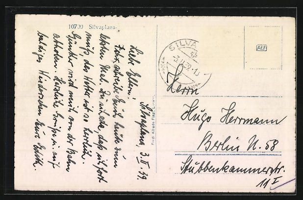 Cartoline postali: Silvaplana, Teilansicht mit Bergen bei S – Usato da Berlin venduto da bartko-reher 1