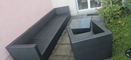 Lounge Gartenmöbel Set aus Polyrattan – guter Zustand