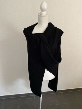 Massimo Dutti 100% Cashmere Kaschmir Poncho schwarz Gr.  M 