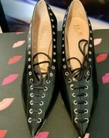 Mulberry Pumps Leder schwarz mit Schnürung neuwertig