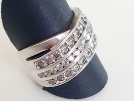 Damenring Gr. 17.6mm Silber 925 mit Zirkonia Steine