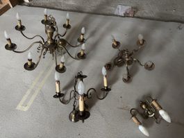 Antike Messing-Kronleuchter, verschiedene Grössen