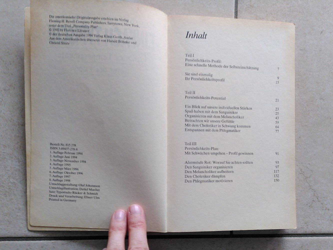 Libri: EINFACH TYPISCH! / FLORENCE LITTAUER – Usato da Brugg AG venduto da olamim 2